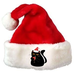 Funny Anti Christmas Drinking Grumpy Cat Flipping Bird Premium Christmas Santa Hat