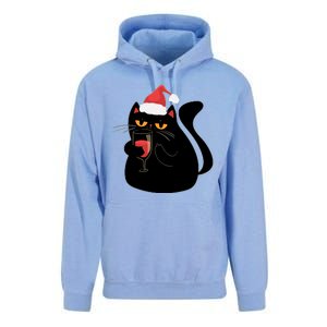 Funny Anti Christmas Drinking Grumpy Cat Flipping Bird Unisex Surf Hoodie