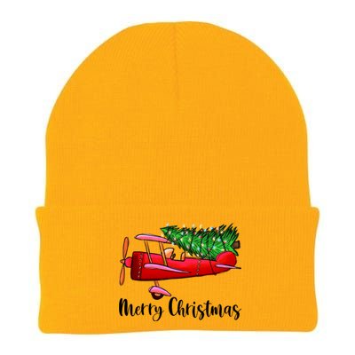 Funny Airplane Christmas Light Tree Airplane Pajama Xmas Great Gift Knit Cap Winter Beanie