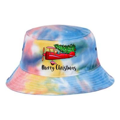 Funny Airplane Christmas Light Tree Airplane Pajama Xmas Great Gift Tie Dye Newport Bucket Hat