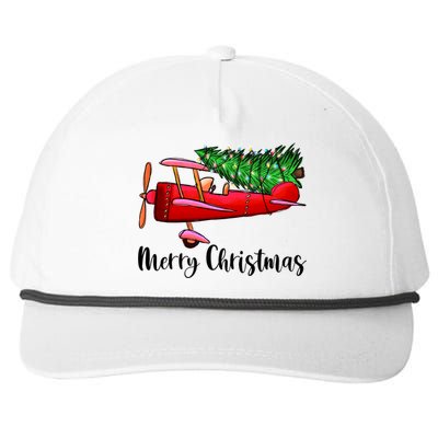 Funny Airplane Christmas Light Tree Airplane Pajama Xmas Great Gift Snapback Five-Panel Rope Hat