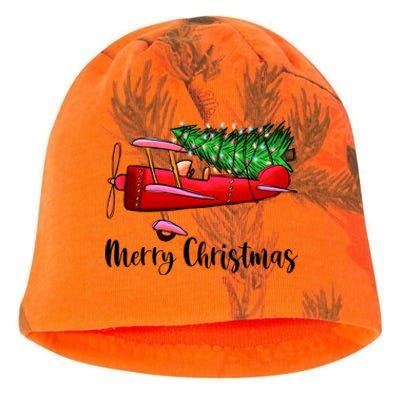 Funny Airplane Christmas Light Tree Airplane Pajama Xmas Great Gift Kati - Camo Knit Beanie