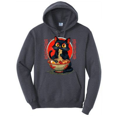 Funny Anime Cute Cat Eating Ramen Japanese Noodles Vintage Tall Hoodie