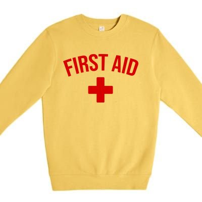 First Aid Cross Cool Medic Emergency Staff Uniform Gift Premium Crewneck Sweatshirt