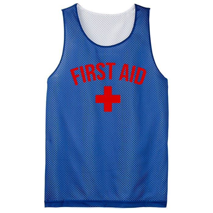 First Aid Cross Cool Medic Emergency Staff Uniform Gift Mesh Reversible Basketball Jersey Tank