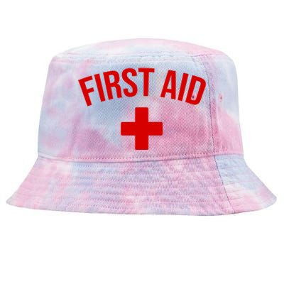 First Aid Cross Cool Medic Emergency Staff Uniform Gift Tie-Dyed Bucket Hat