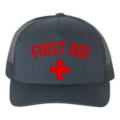 First Aid Cross Cool Medic Emergency Staff Uniform Gift Yupoong Adult 5-Panel Trucker Hat