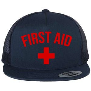 First Aid Cross Cool Medic Emergency Staff Uniform Gift Flat Bill Trucker Hat