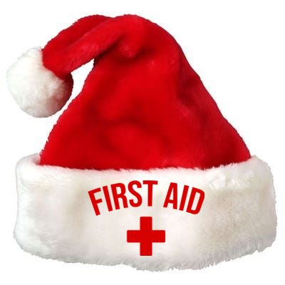 First Aid Cross Cool Medic Emergency Staff Uniform Gift Premium Christmas Santa Hat