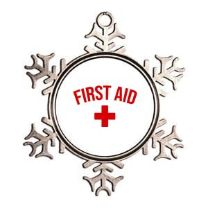 First Aid Cross Cool Medic Emergency Staff Uniform Gift Metallic Star Ornament