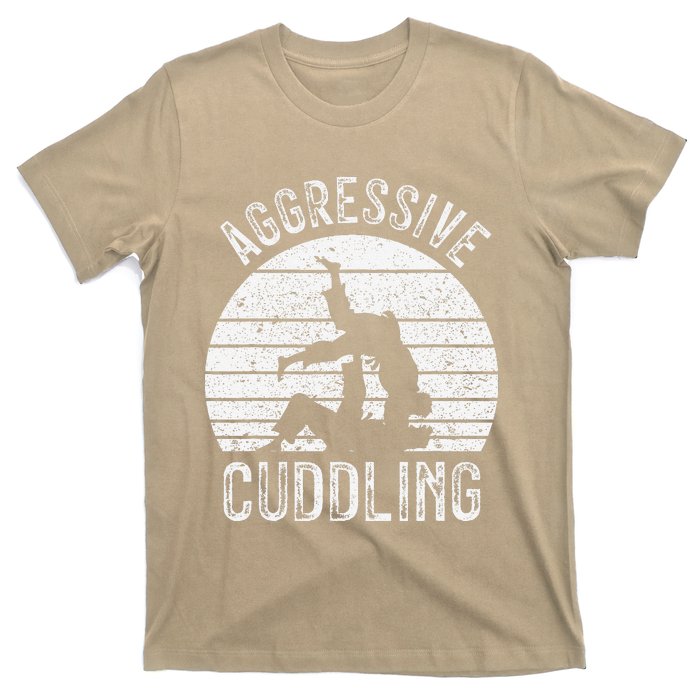 Funny Aggressive Cuddling Funny Vintage Brazilian Jiu Jitsu T-Shirt