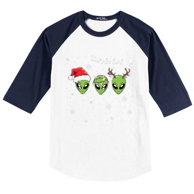 Funny Alien Christmas Pajama Matching Costume Space Baseball Sleeve Shirt