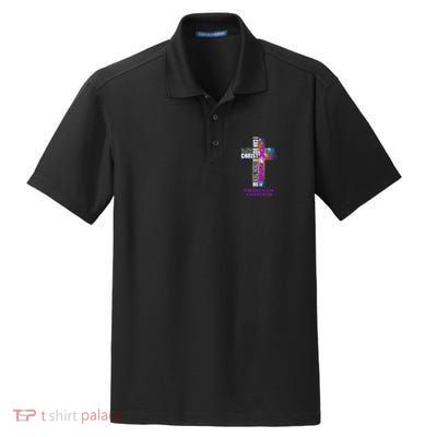 Fibromyalgia Awareness Christmas Gif Dry Zone Grid Polo