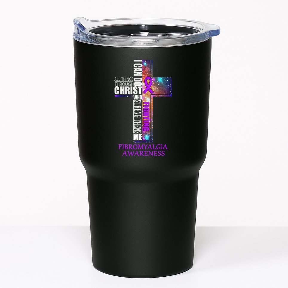 Fibromyalgia Awareness Christmas Gif Tumbler