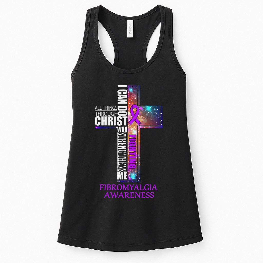 Fibromyalgia Awareness Christmas Gif Womens Tank Top
