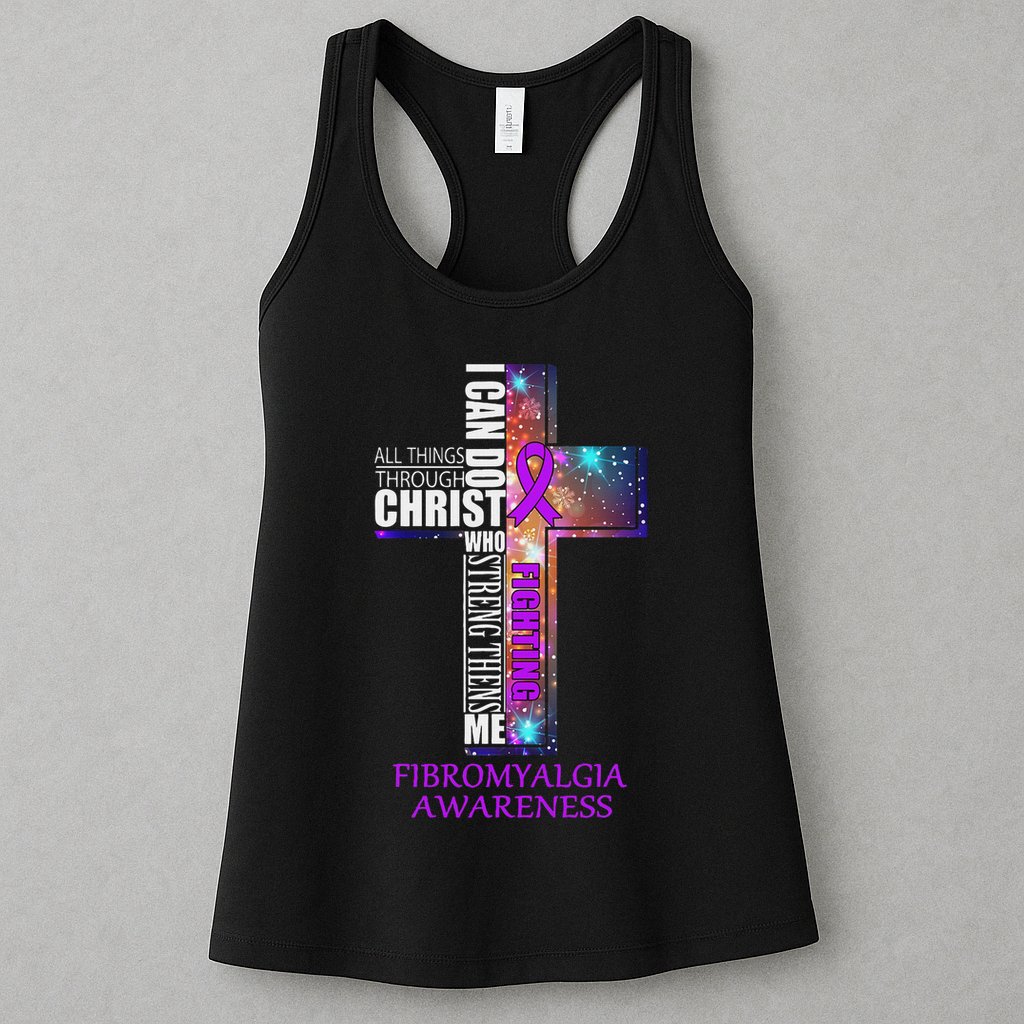 Fibromyalgia Awareness Christmas Gif Womens Tank Top