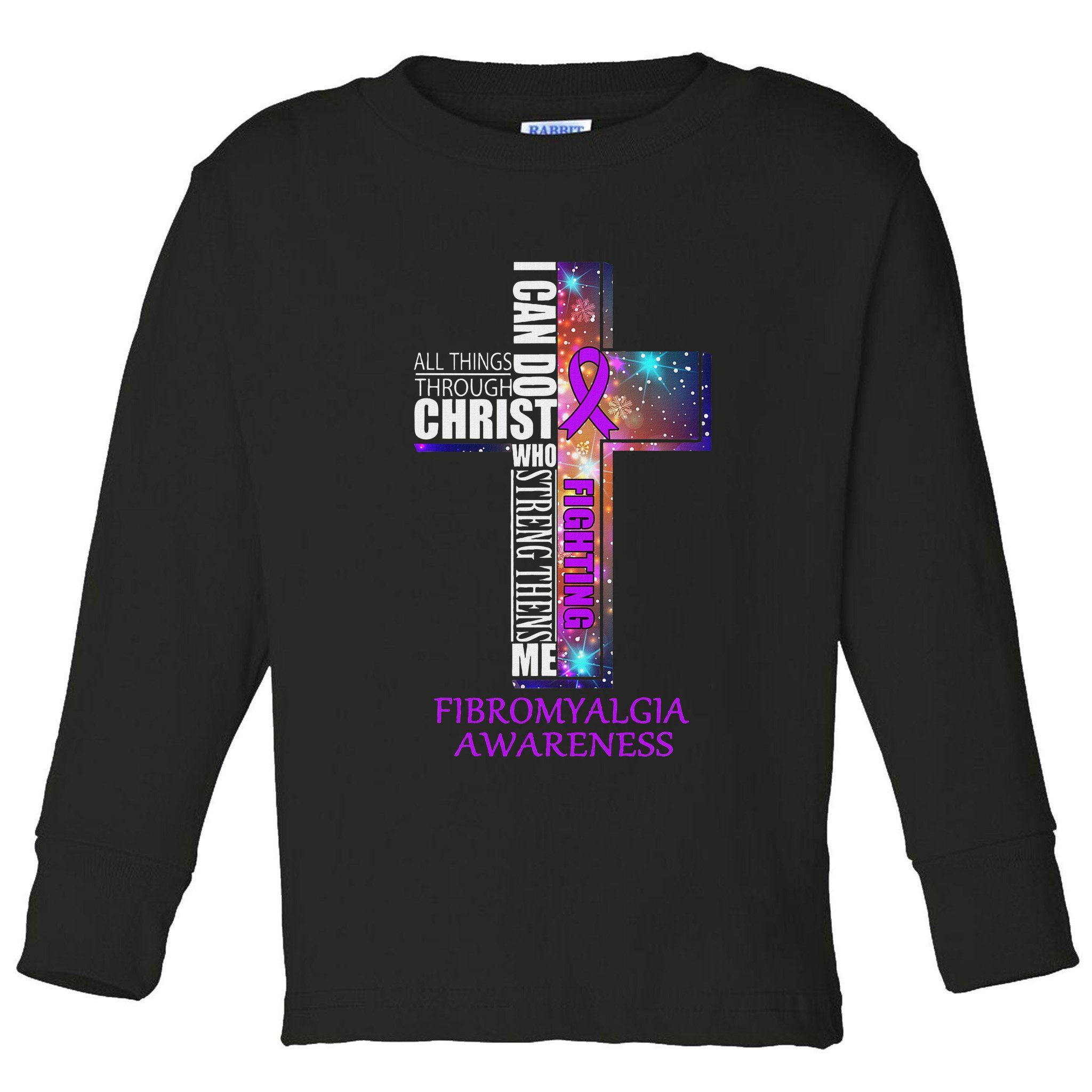 Fibromyalgia Awareness Christmas Gif Toddler Long Sleeve Shirt
