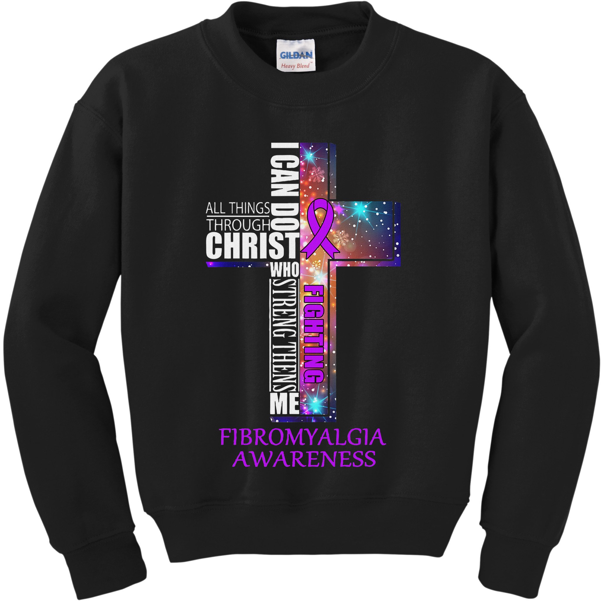 Fibromyalgia Awareness Christmas Gif Kids Sweatshirt