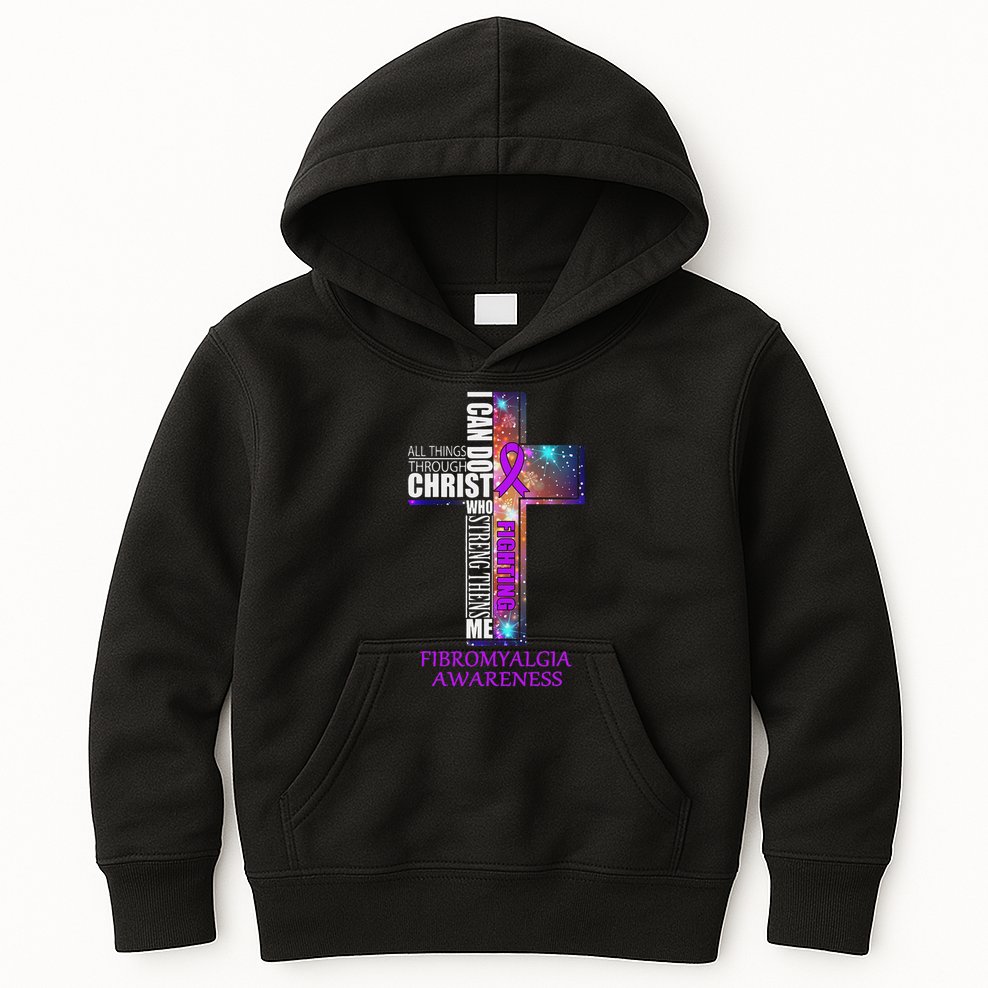 Fibromyalgia Awareness Christmas Gif Kids Hoodie