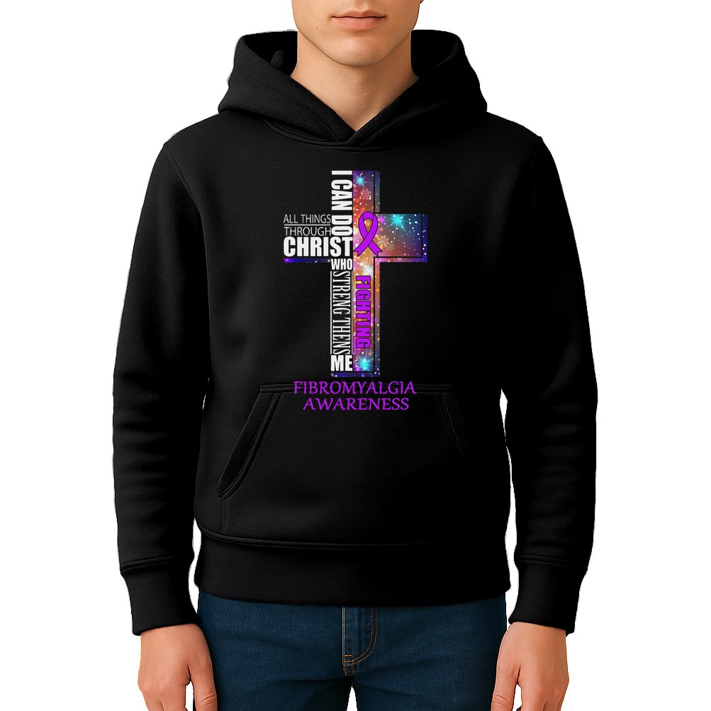 Fibromyalgia Awareness Christmas Gif Kids Hoodie