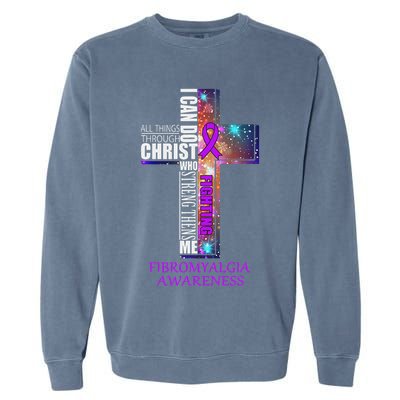 Fibromyalgia Awareness Christmas Gif Garment-Dyed Sweatshirt