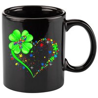 Funny Autism Clover Autism Mom Boy St Patrick's Day 11oz C Handle Ceramic Mug