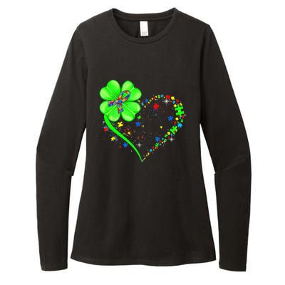 Funny Autism Clover Autism Mom Boy St Patrick's Day Womens CVC Long Sleeve Shirt