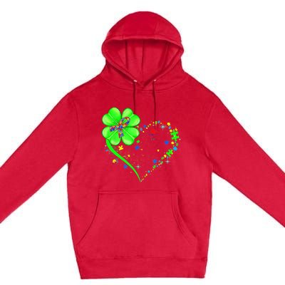 Funny Autism Clover Autism Mom Boy St Patrick's Day Premium Pullover Hoodie