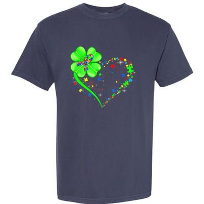 Funny Autism Clover Autism Mom Boy St Patrick's Day Garment-Dyed Heavyweight T-Shirt