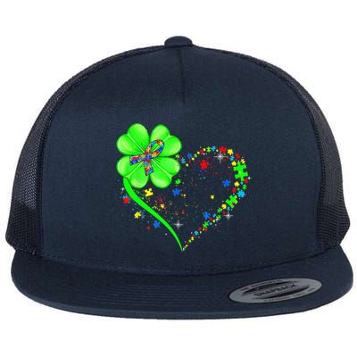 Funny Autism Clover Autism Mom Boy St Patrick's Day Flatbill Hat