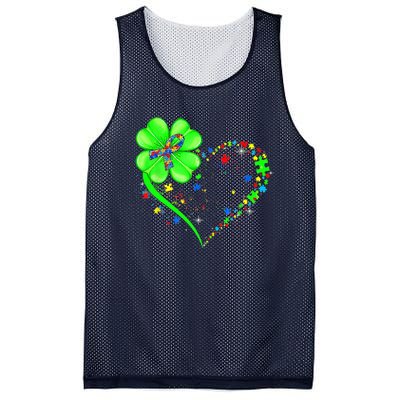 Funny Autism Clover Autism Mom Boy St Patrick's Day Mesh Reversible Basketball Jersey Tank