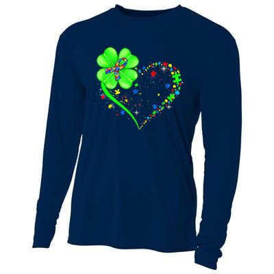 Funny Autism Clover Autism Mom Boy St Patrick's Day Cooling Performance Long Sleeve Crew