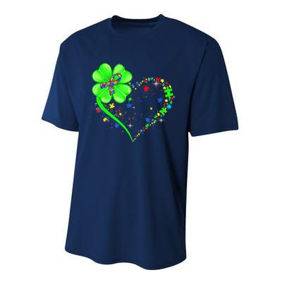 Funny Autism Clover Autism Mom Boy St Patrick's Day Performance Sprint T-Shirt