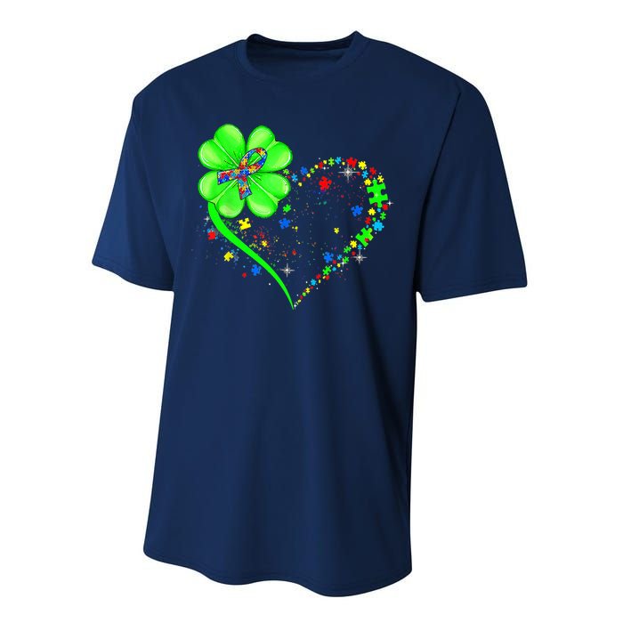 Funny Autism Clover Autism Mom Boy St Patrick's Day Performance Sprint T-Shirt