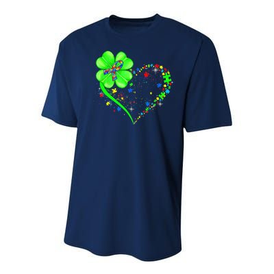 Funny Autism Clover Autism Mom Boy St Patrick's Day Youth Performance Sprint T-Shirt
