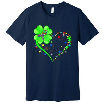 Funny Autism Clover Autism Mom Boy St Patrick's Day Premium T-Shirt