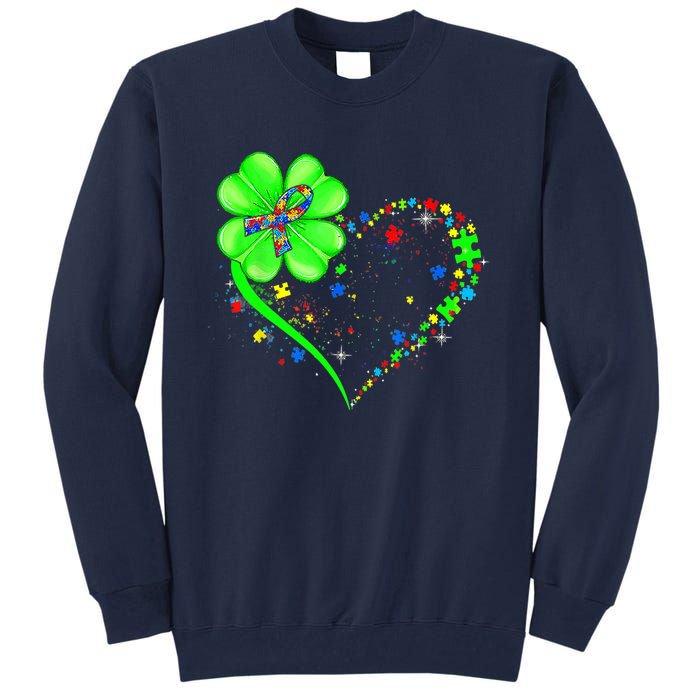 Funny Autism Clover Autism Mom Boy St Patrick's Day Tall Sweatshirt