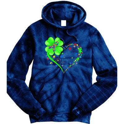 Funny Autism Clover Autism Mom Boy St Patrick's Day Tie Dye Hoodie