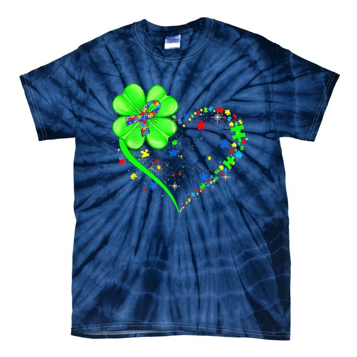 Funny Autism Clover Autism Mom Boy St Patrick's Day Tie-Dye T-Shirt