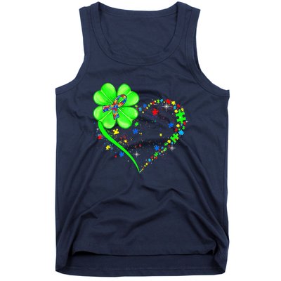 Funny Autism Clover Autism Mom Boy St Patrick's Day Tank Top