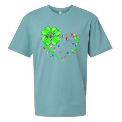 Funny Autism Clover Autism Mom Boy St Patrick's Day Sueded Cloud Jersey T-Shirt