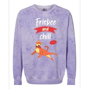 Frisbee And Chill Frisbee Great Gift Colorblast Crewneck Sweatshirt