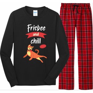 Frisbee And Chill Frisbee Great Gift Long Sleeve Pajama Set