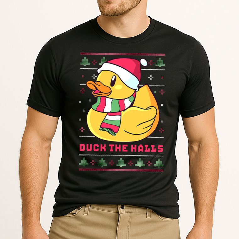 Funny and Cute Duck Puns Merry Christmas Duck The Halls Cooling Performance Crew T-Shirt
