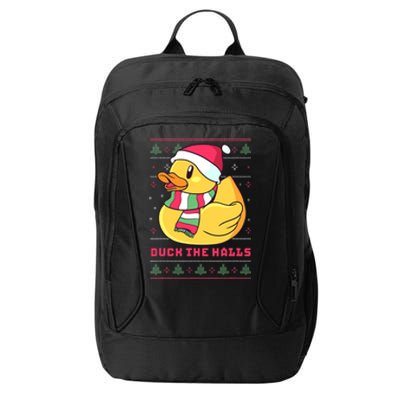 Funny and Cute Duck Puns Merry Christmas Duck The Halls City Backpack