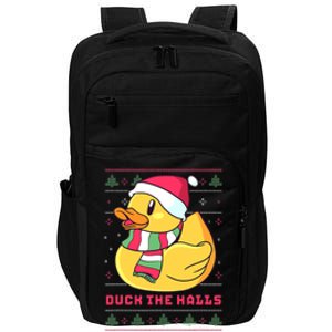 Funny and Cute Duck Puns Merry Christmas Duck The Halls Impact Tech Backpack