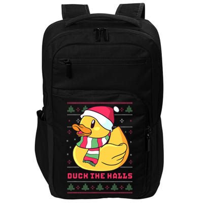 Funny and Cute Duck Puns Merry Christmas Duck The Halls Impact Tech Backpack