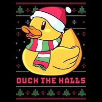 Funny and Cute Duck Puns Merry Christmas Duck The Halls Sustainable Bucket Hat