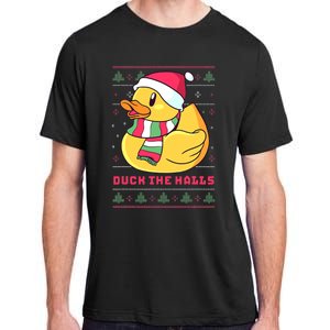 Funny and Cute Duck Puns Merry Christmas Duck The Halls Adult ChromaSoft Performance T-Shirt