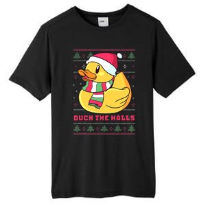 Funny and Cute Duck Puns Merry Christmas Duck The Halls Tall Fusion ChromaSoft Performance T-Shirt